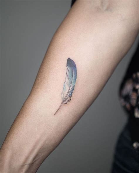 Tui bird's feather 🕊 | Small feather tattoo, Feather tattoos, Watercolor tattoo feather