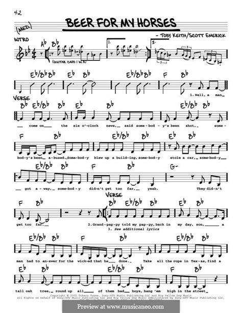 Beer for My Horses by S. Emerick - sheet music on MusicaNeo