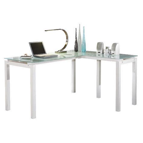 Signature Design by Ashley Furniture Baraga L Shaped Desk in White - H410-24