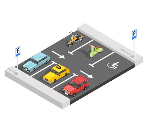 Parking Lot Isometric Composition 470443 Vector Art at Vecteezy