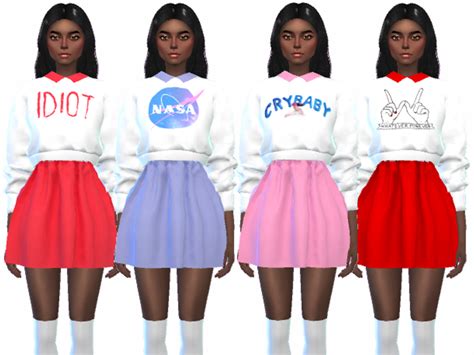 The Sims Resource - Kawaii Sweater Outfits- Mesh Needed