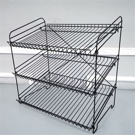 Rebrilliant 24" W X 14.9" D X 23.2" H 3-Open-Shelf Wire Rack for Countertop Chips Snack Book ...