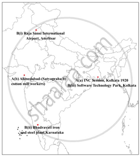 Locate and Label the Following with Appropriate Symbols on the Same Given Outline Political Map ...