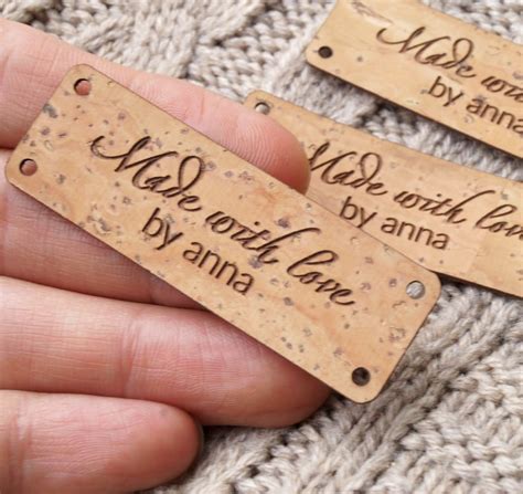 Labels for handmade items vegan cork leather labels custom | Etsy