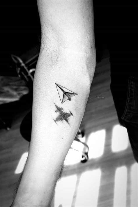 White Paper Airplane Tattoo