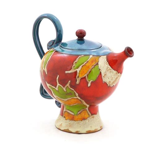 Ceramic Teapot Pottery Teapot Turquoise Teapot Art Pottery - Etsy UK ...