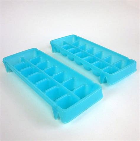 Vintage Turquoise Plastic Ice Cube Trays / Set of by AttysVintage