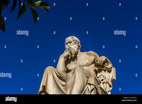 Statue of the Greek philosopher Socrates in front of the Academy of Athens, Greece Stock Photo ...