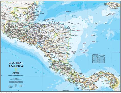 Central America 2010 Wall Map by National Geographic - MapSales