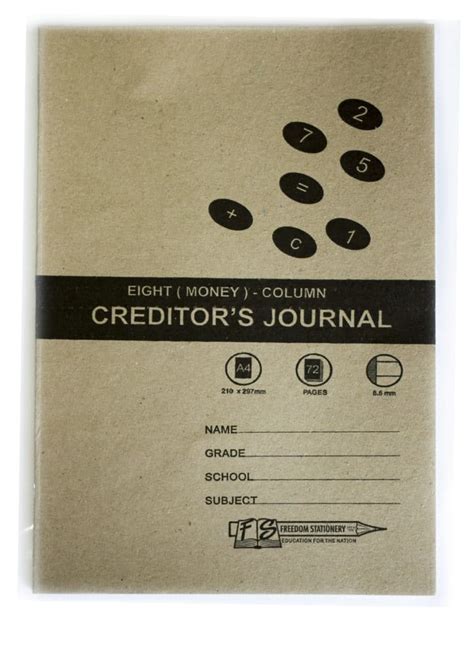 School Books A4 8mc Creditors Journal Soft Cover 72 Page – Statesman Stationery