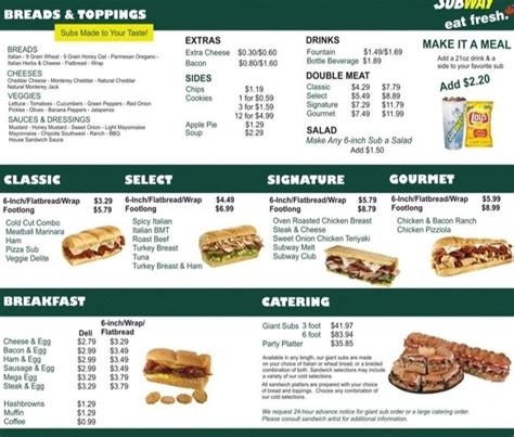 Subway Printable Menu | World Of Template & Format with regard to Subway Printable Menu24881 ...