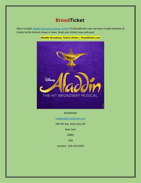 Aladdin Broadway Tickets Online | Broadticket.com by Broadticket - Issuu