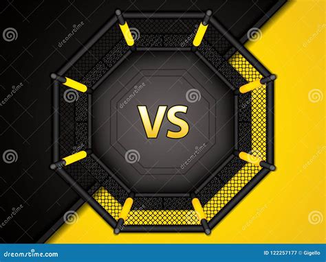 MMA octagon cage stock vector. Illustration of arena - 122257177