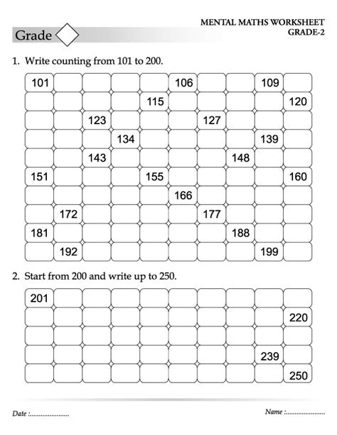 10 Worksheets Counting To 200 / worksheeto.com