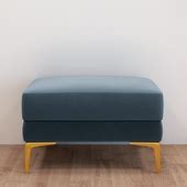 Buy Sylvie Ottoman Blue Velvet Sectional Sofa Online at Durian.