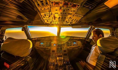 Sunset in the airplane cockpit ~ what a wonderful life...