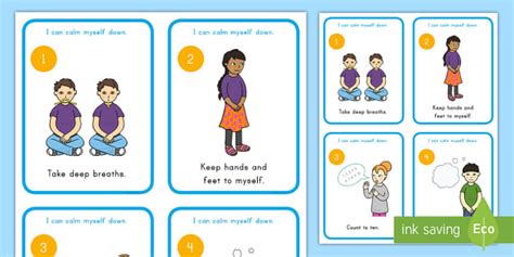 Calm Down Cards | Kindergarten Resource | Twinkl USA