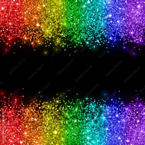 Rainbow glitter on black background. Vector Stock Vector | Adobe Stock