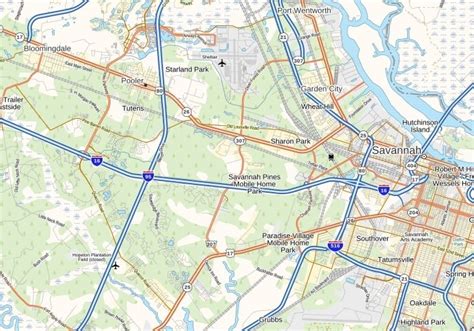 Savannah International Airport Map, Georgia