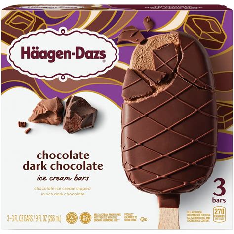 Haagen Dazs Chocolate Dark Chocolate Ice Cream Bars, 3 Pack - Walmart ...