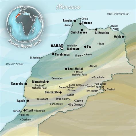 This map of Morocco allows you to see the various cities, towns ...