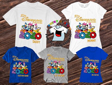 Disneyland family shirts 2020 Personalized Disneyland t-shirts Disney characters vacation family ...