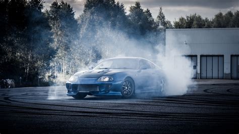 Drift with gorgeous blue Toyota Supra