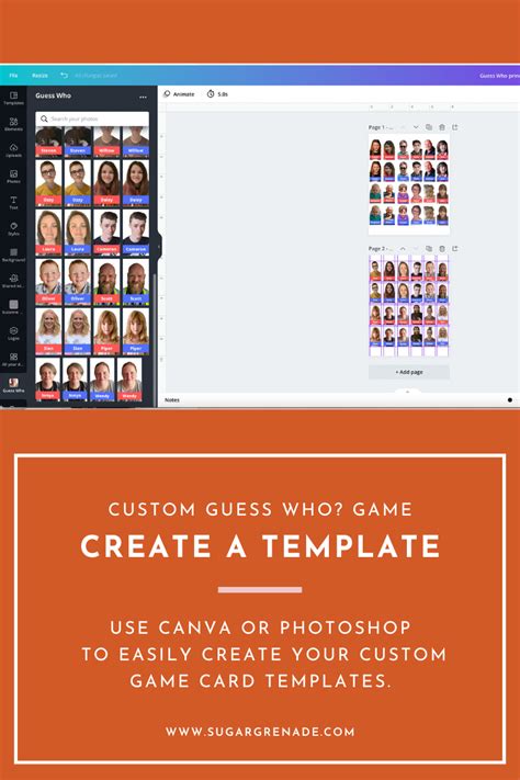 How To Create Your Own Custom Family Guess Who Game – Sugar Grenade Designs