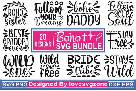 Boho SVG Bundle Vol 2 Bundle · Creative Fabrica