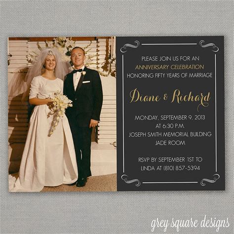 50th Wedding Anniversary Invitation - Etsy