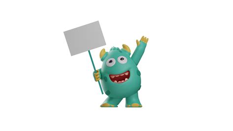 3D illustration. Attractive Monster 3D Cartoon Character. The monster ...