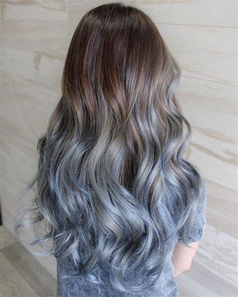 Blue Grey Ombre Hair Extensions, Silver Hair, Grey Hair Extensions ...