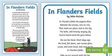 FREE! - Flanders Field | Remembrance Day Poem | Reading & Poetry