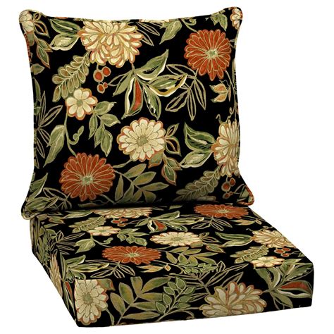 Outdoor Patio Cushions - Aloha Black Floral Outdoor High Back Chair ...