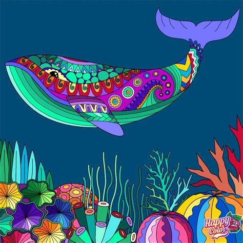 an image of a colorful whale in the ocean