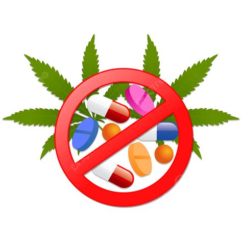 No Drugs Symbol With Marijuana Vector Clipart, Drugs Clipart, No Drugs ...