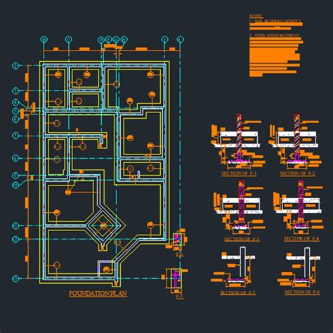 Foundation plan and details - CAD Files, DWG files, Plans and Details