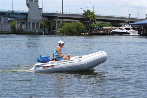 Saturn 9.6' inflatable motor boats are perfect size for small runabout.