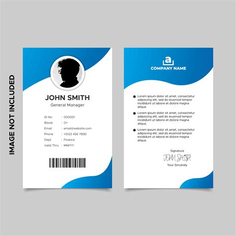 Minimal Gradient Blue Employee Id Card Template 830589 Vector Art at Vecteezy