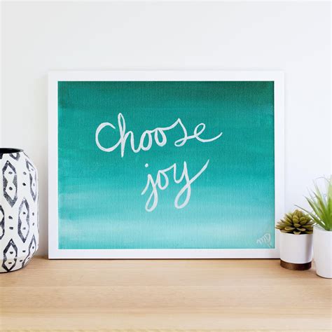 Choose Joy Art Print, Inspiring Quote Painting, Dorm Wall Art ...