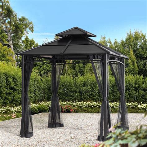 Hometrends 8 ft. x 8 ft. Hardtop Gazebo With Netting | Walmart Canada ...