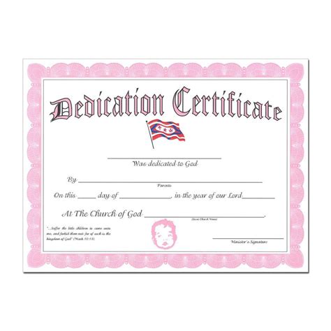 Fantastic Baby Dedication Certificate Template – Thevanitydiaries