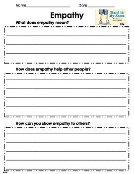 Empathy Worksheet by TeacherLCG | TPT