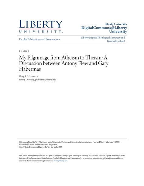 (PDF) My Pilgrimage from Atheism to Theism: A Discussion between Antony ...