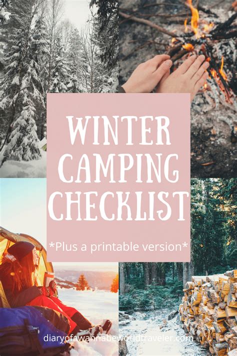 Winter Camping Checklist - Diary of a Wanna Be World Traveler