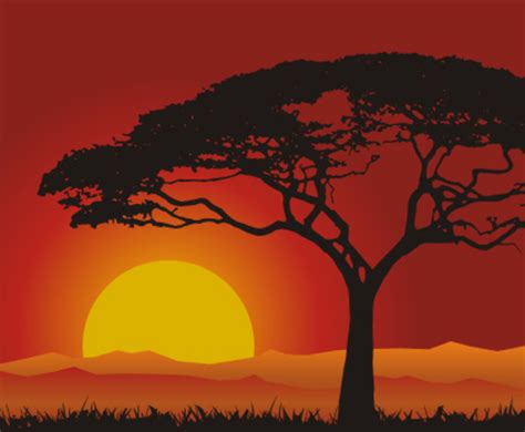 Sunset Landscape Vector Art & Graphics | freevector.com