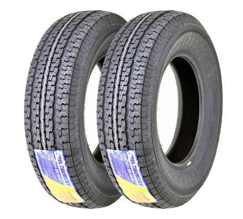 Set of 2 New Premium FREE COUNTRY Trailer Tires ST 205/75R14 8PR Load Range D Steel Belted w ...