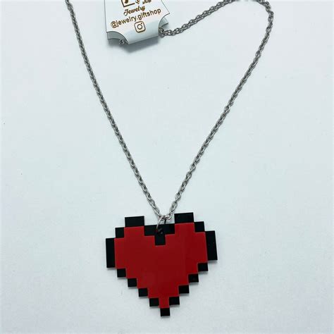 Minecraft Heart Necklace - Etsy