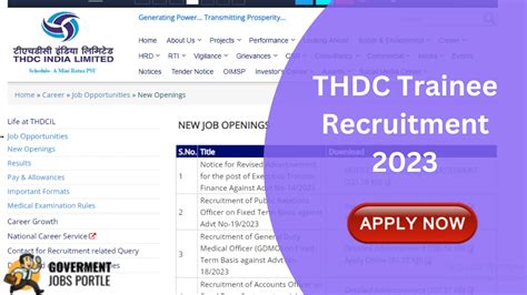 THDC Executive Trainee Recruitment 2023: Check Eligibility And How to Apply Online - Government ...