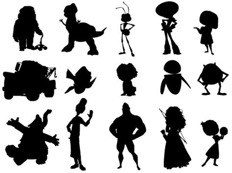 Silhouettes: Pixar Characters Quiz | Cartoon silhouette, Disney ...